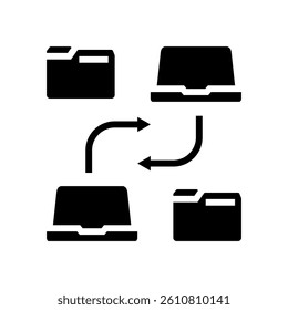 document sharing hybrid work glyph icon vector. document sharing hybrid work sign. isolated symbol illustration