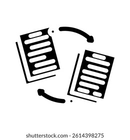 document sharing hybrid work glyph icon vector. document sharing hybrid work sign. isolated symbol illustration