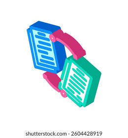 document sharing hybrid work isometric icon vector. document sharing hybrid work sign. isolated symbol illustration