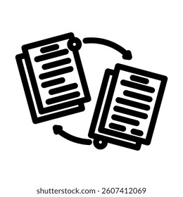 document sharing hybrid work line icon vector. document sharing hybrid work sign. isolated contour symbol black illustration