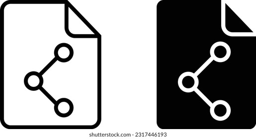 Document sharing icon sheet, simple trendy flat style line and solid Isolated vector illustration on white background. For apps, logo, websites, symbol , UI, UX, graphic and web design. EPS 10.
