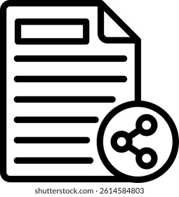 Document Sharing Line Vector Icon Design