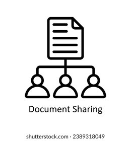 Document Sharing vector   outline Design illustration. Symbol on White background EPS 10 File