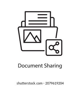 Document Sharing vector outline Icon Design illustration. Web And Mobile Application Symbol on White background EPS 10 File