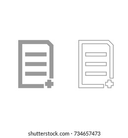 Document sheet add grey set icon .