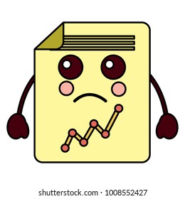document sheet graph kawaii cartoon