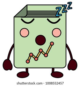 document sheet graph kawaii cartoon