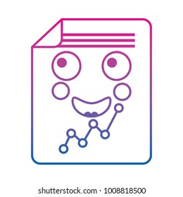 document sheet graph kawaii cartoon