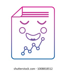 document sheet graph kawaii cartoon