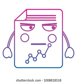 document sheet graph kawaii cartoon