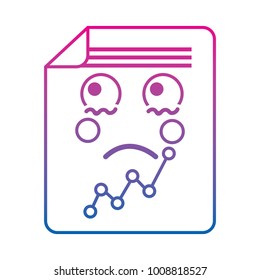 document sheet graph kawaii cartoon