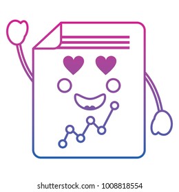document sheet graph kawaii cartoon