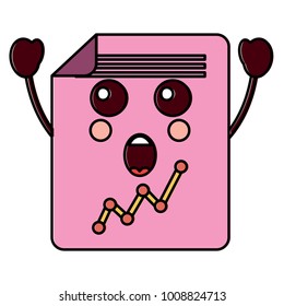 document sheet graph kawaii cartoon
