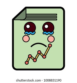 document sheet graph kawaii cartoon