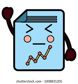 document sheet graph kawaii cartoon