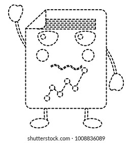 document sheet graph kawaii cartoon