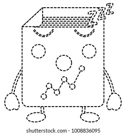 document sheet graph kawaii cartoon