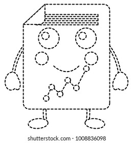 document sheet graph kawaii cartoon