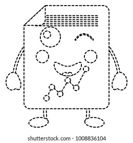 document sheet graph kawaii cartoon