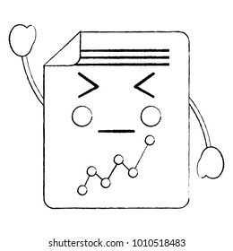 document sheet graph kawaii cartoon