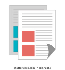 document, sheet or office notepad isolated icon, vector illustration.