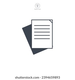 Hoja de documento Icono de papel ilustración vectorial aislada en fondo blanco