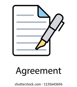 
A document sheet with a pen symbolising an agreement 
