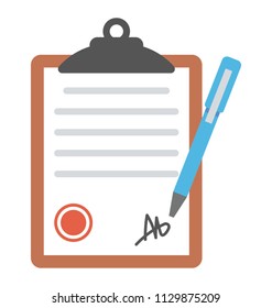 
A document sheet with a pen symbolising a contract sheet
