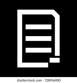 Document sheet substract white icon .
