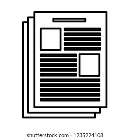 Document sheet symbol in black and white
