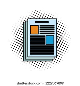 Document sheet symbol pop art