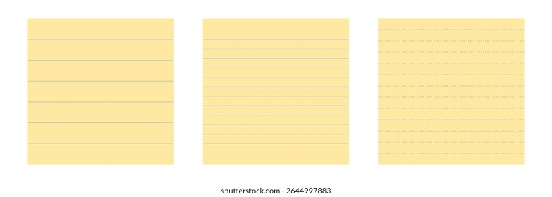 Folhas de documentos para bloco legal. Notas de papel amarelo para memória. 