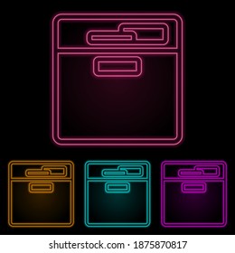 document shelf color neon set. Simple thin line, outline vector of web icons for ui and ux, website or mobile application