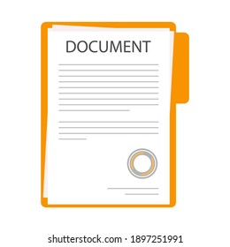 Symbol für Dokumentzeichen Dokument, Ordner mit Verschluss, Text. Illustration
