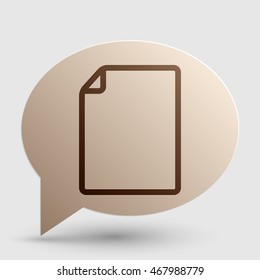 Document sign illustration. Brown gradient icon on bubble with shadow.