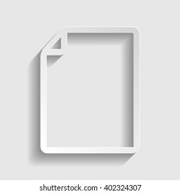 Document  sign. Paper style icon with shadow on gray. Document vector illustration. Paper document icon