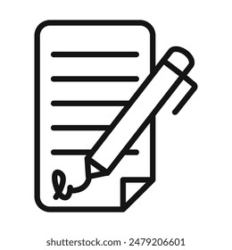 Document with Signature Icon Perfect for Legal and Official Use