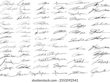 Document Signature Ideas, Autographs handwritten set. Abstract handwritten signature, Handwritten Collection of Fake Scribble Signature in Ink. Business set of inked autographs. set imaginary scribble