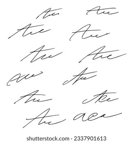 Ideas de firma de documentos. 
Fondo transparente.