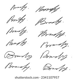 Document Signature Ideas Vector Set.
