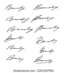 Document Signature Ideas Vector Set.