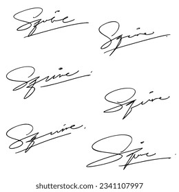 Document Signature Ideas Vector Set.