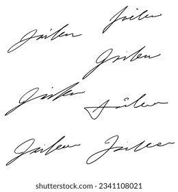 Juego de vectores de ideas de firma de documento.