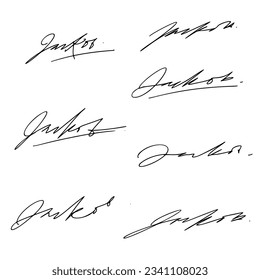 Document Signature Ideas Vector Set.