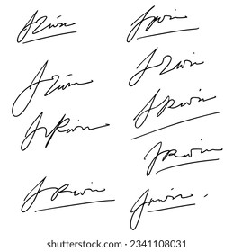 Document Signature Ideas Vector Set.