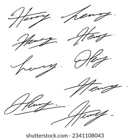 Document Signature Ideas Vector Set.