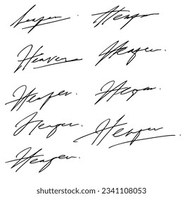 Document Signature Ideas Vector Set.