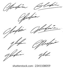 Document Signature Ideas Vector Set.
