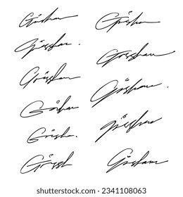 Document Signature Ideas Vector Set.