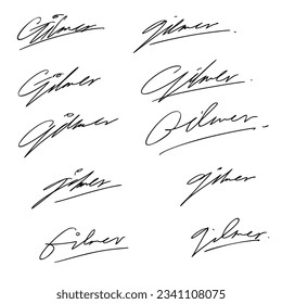 Document Signature Ideas Vector Set.